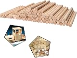 ZHIYE 100 Pack Dowel Rods 15cm x 4mm Unfinished Natural Wood Craft Sticks DIY view 2