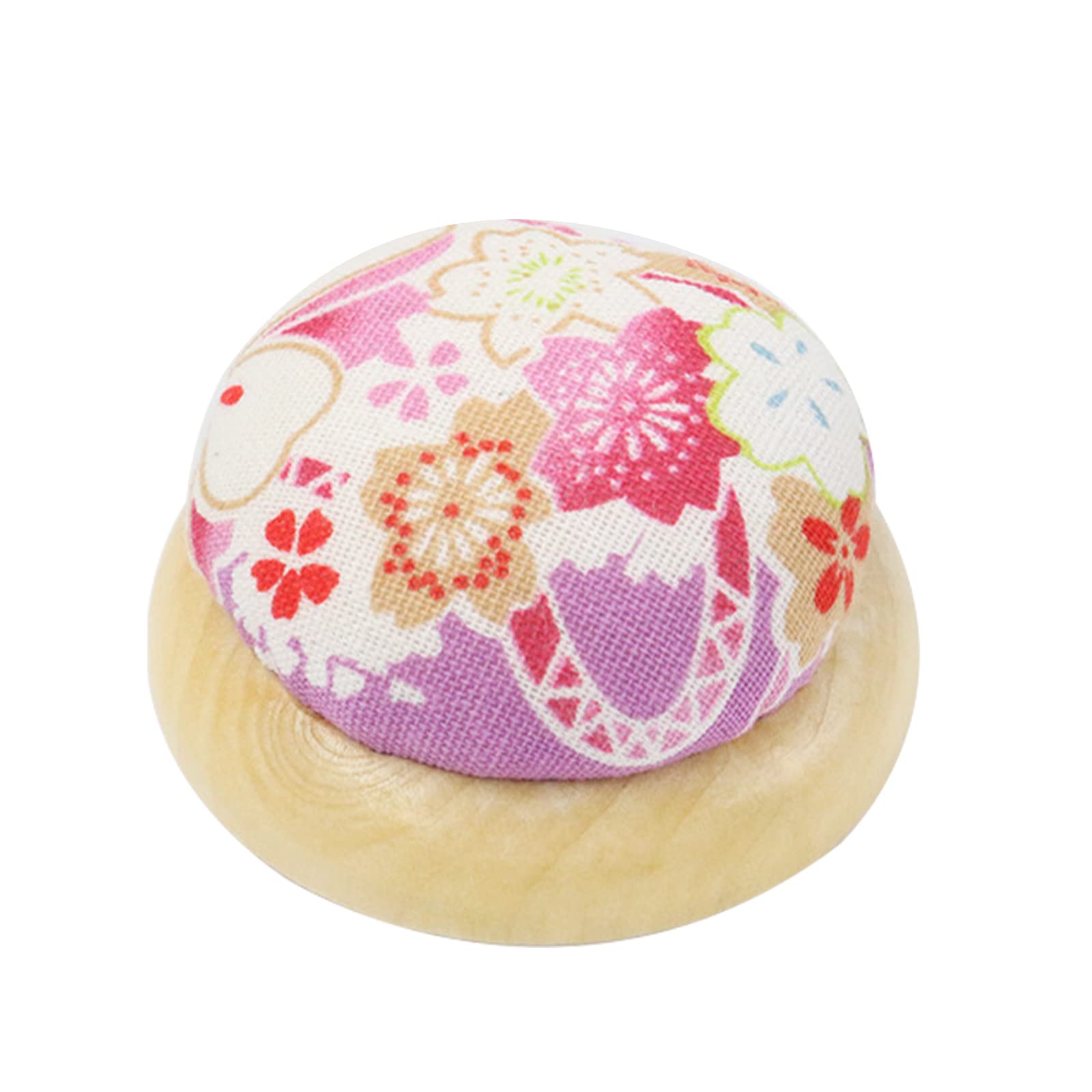 Larcele Wooden Pin Cushion Wearable Needle Pin Cushion for DIY Sewing Embroidery Needle Pincushion SWZCB-02 (Purple cherry blossoms)