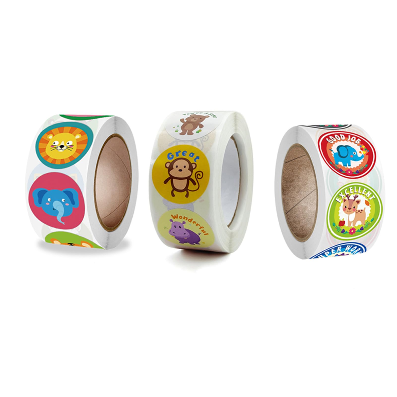 1500 Pcs Round Animal Stickers, Adorable Cartoon Teacher Reward Encouragement Stickers, Party Decoration Sticker