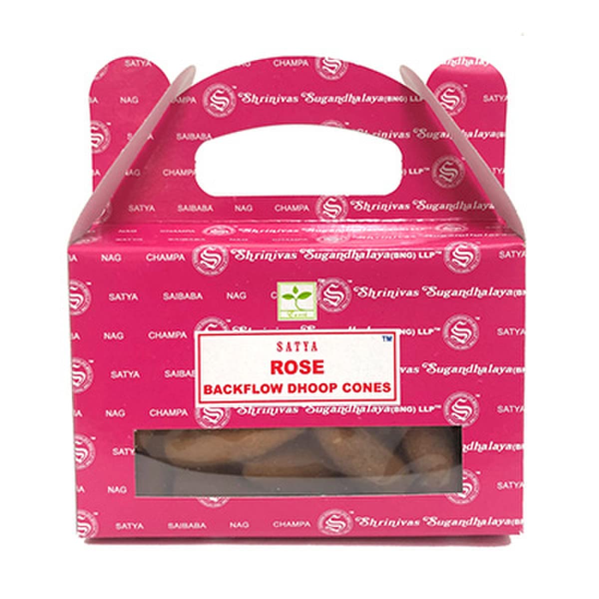 ETHNICITI Satya Genuine Nag Champa Backflow Incense Cones - 24 Cones 1 Pack (Rose)