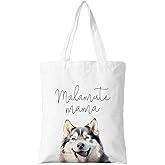 ZYQFN Malamute Mama Canvas Tote Bag for Women, Dogs Lover Gift for Dog Mom, Birthday Christmas Cute Alaskan Malamute Gifts For Women, Tote Bag for Work College Travel. (096)