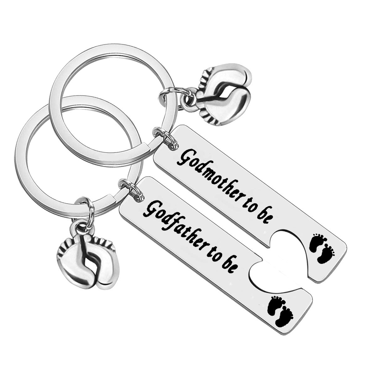 New Godparent Keyring Gift Godmother to Be Godfather to Be Keyring Set Godparent Proposal Gift Mothers Day Fathers Day Gift Valentines Day Gift Pregnancy Announcement Gift for Godmother Godfather