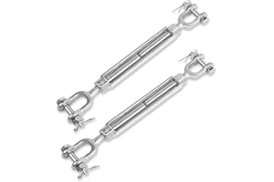 SAN YARE 2Pack Heavy Duty Turnbuckle 1/2*6 Inch,2200 lbs Working Load Limit, Weather Resistant,Hot Dipped Galvanized Steel Jaw and Jaw Turnbuckle for Tractor, Wire Rope Tension, Sun Shade Tent, Treehouse, Deck