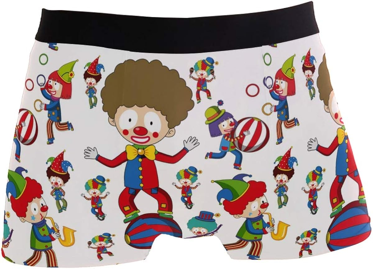 Funny Circus Crowns Playing Happy Boxer Briefs Men’s Underwear Boys