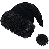 Slsxip Santa Hat for Adults,Personalized Christmas Party Hat,Soft Plush Xmas New Year Headwear