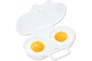 Airniese Microwave Egg Poacher, Microwave Egg Cooker Plastic Double Chamber, Microwave Egg Poacher Breakfast Cooking Kitchen 