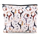 yaozeio Yoga Gift Makeup Bag Pouch for Women Girls Pilates Cosmetic Bag Organizer Pouch for Gym Lovers Instructor Birthday Christmas Gifts for Yoga Lover Pilates Teacher Gifts for Friend Sisters