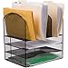 STYLISH Office Desk File Organizer – “Zero” Assembly - 33% more space - Perfect for paper filing, recipe, folders – Black Wire Mesh