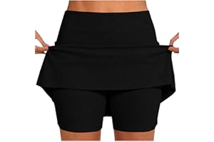 Tennis Skirt for Women Plus Size High Waisted Athletic Mini Skorts Casual Tummy Control Workout Short with Pocket