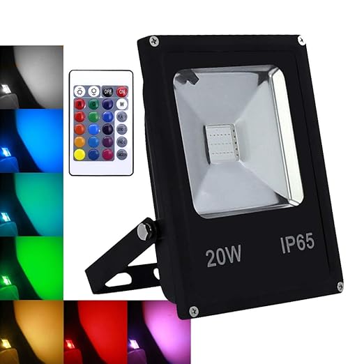 wolketon 20W RGB Foco LED proyector Lámpara Exterior IP65: Amazon ...