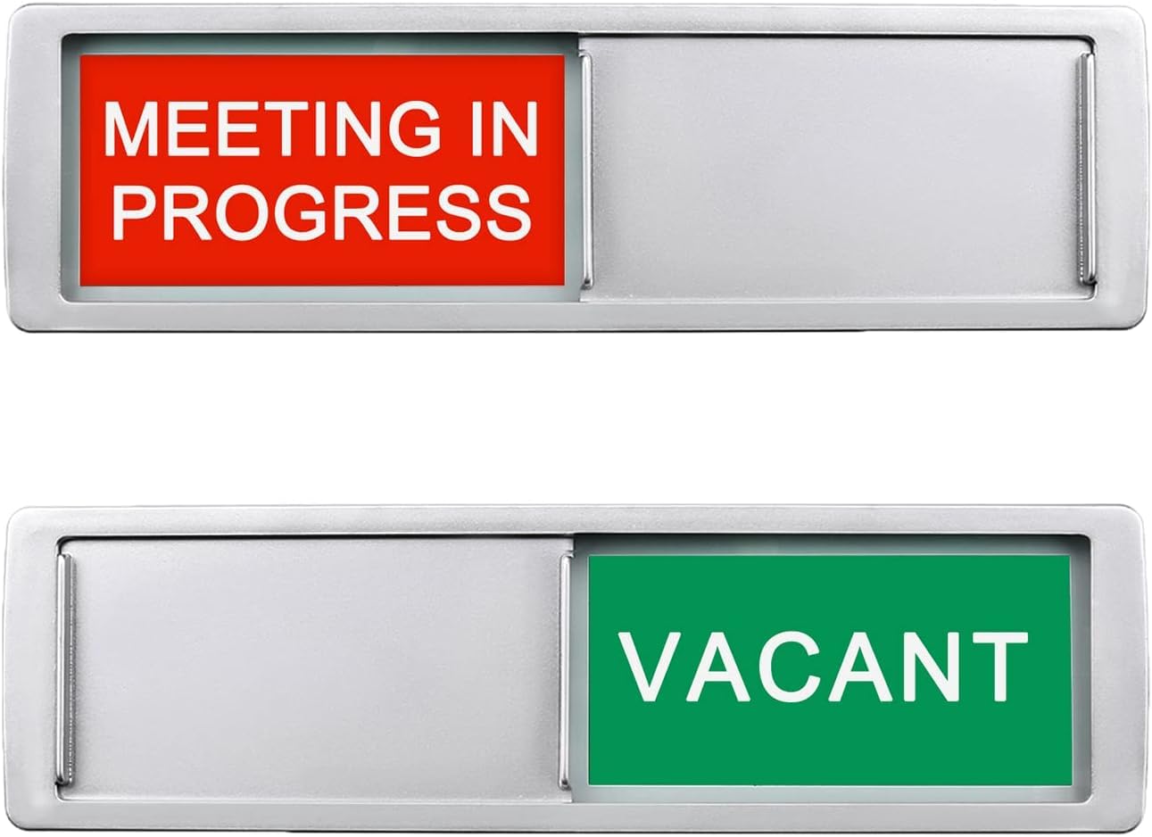 Vacant Occupied Sign,Vacant or Meeting in Progress Privacy Sign for Home Office Hotles Hospital Conference Room,Slider Door sign Tells Whether Room Vacant or Occupied, 7'' x 2''