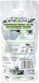Stealth P3 Respirator Mask Replacement Filters 1 Pack High Filtration Low view 3