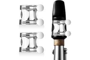 SKRFREN 2 Pack Silver Clarinet Ligature B Flat with Adjustable Screws, Silver Bb Clarinet Mouthpiece Ligature, Bb Accessory Ligatures Mouthpiece Ligatures for Clarinets Mouthpieces Woodwinds Instrument