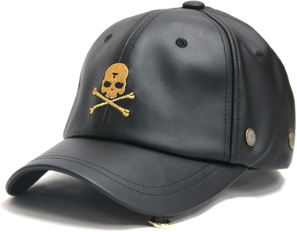 Skull Ring Leather Look Ball Caps Adjustable Headwear (gold) Amazon.ca Clothing & Accessories
