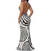 EDITCOZY Women Sexy Bodycon Maxi Dresses Spaghetti Strap Backless Long Slip Summer Dress Beach Vacation Party