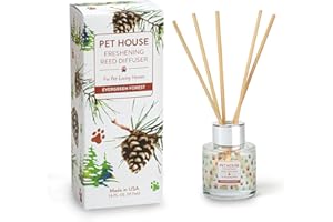 ONE FUR ALL Pet House Evergreen Forest Reed Diffuser with Bamboo Sticks, Long Lasting Pet Air Freshener - Scented Oil Diffuser for Home