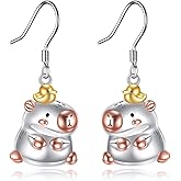 URONE Animal Earrings 925 Sterling Silver Squirrel/Frog/Duck/Opossum/Teddy Bear/Capybara/Red Panda Dangle Earrings Cute Animal Jewelry Gifts for Women