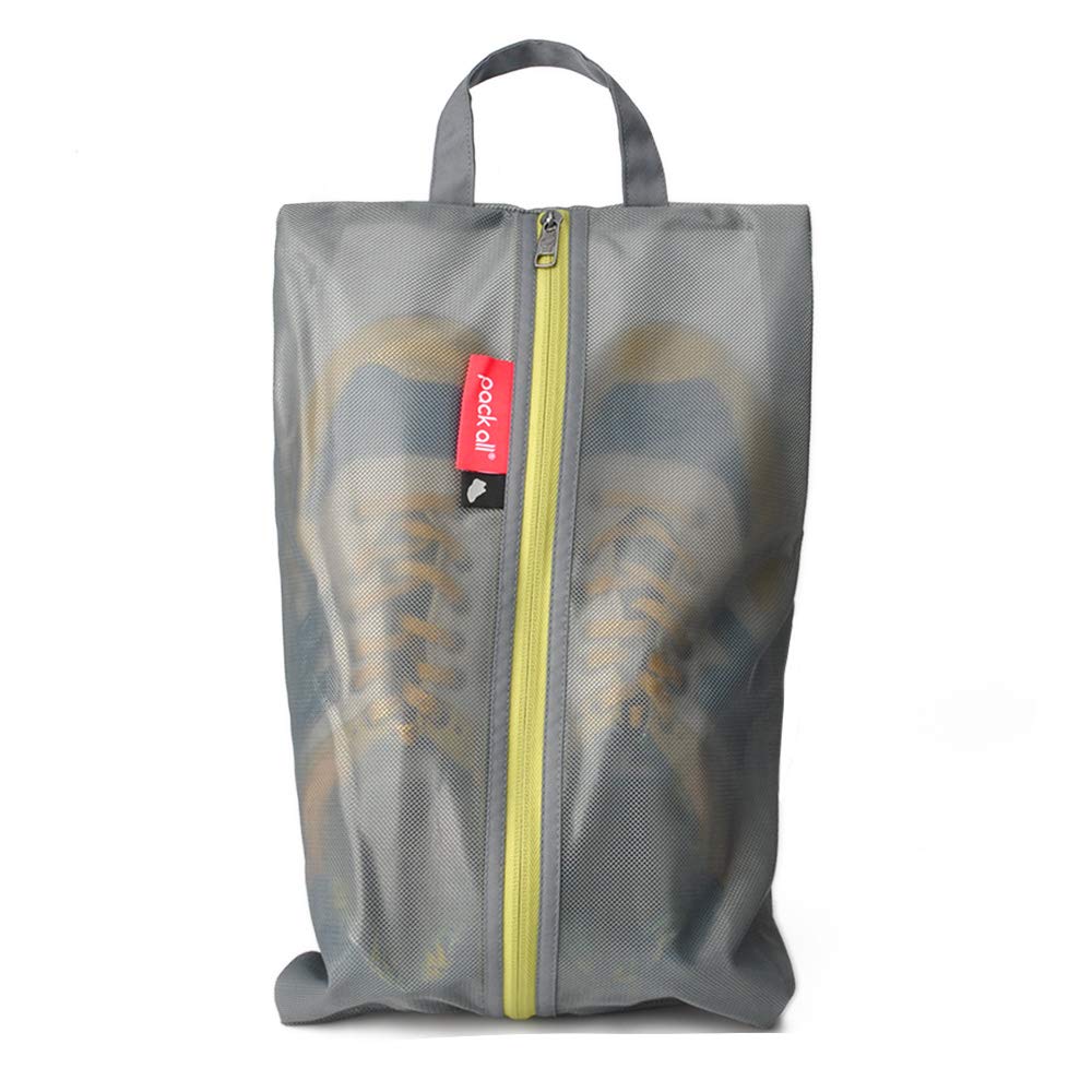 Photo 1 of pack all Shoe Bag for Travel, Water-Resistant Shoe Pouch for Gym, Odor-Resistant Soccer Cleats Bag for Sport (Grey, 1-Pack)