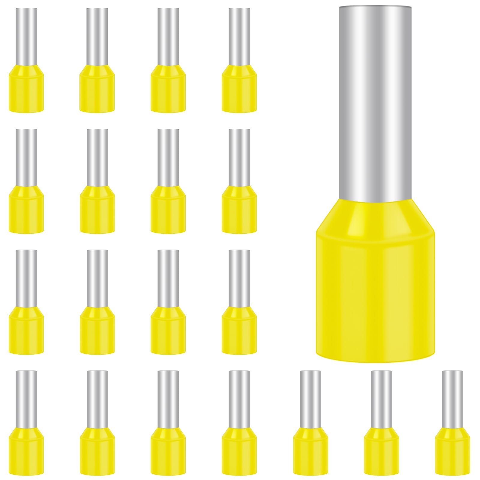 100Pcs Ferrules 6.0mm², Hanibos Insulated Bootlace Ferrule Wire Terminal Ferrules Crimp Connector Yellow Cord Pin End Terminals Crimp Ferrules Wire Connector E6012