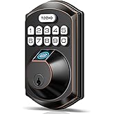 TEEHO TE002 Fingerprint Door Lock - Keyless Entry Electronic Keypad Deadbolt with 2 Backup Keys - Auto Lock - Easy Installati