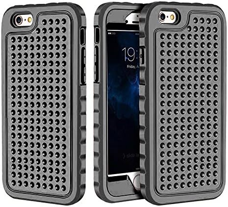 iPhone 6 Plus/6S Plus Case, Hybrid Heavy Duty Shockproof Full-Body Protective Case with Dual Layer [Hard PC+ Soft Silicone] Impact Protection for Apple iPhone 6S Plus 5.5 inch. (New Black)