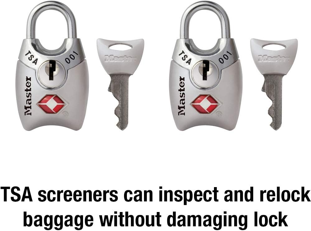Master Lock 4689T TSA Approved Keyed Lock, 2 Pack, Assorted Colors - Tsa Locks For Luggage - 