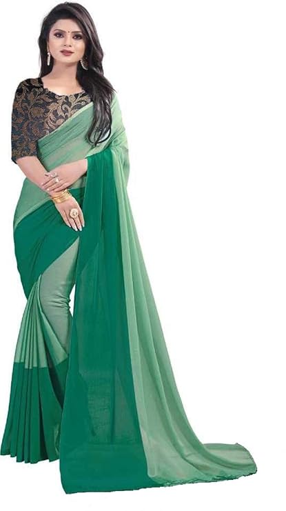 Womens Chiffon Saree With Blouse Piece
