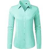 Button Down Shirts for Women Wrinkle Free Dress Shirt Classic Fit Long Sleeve Casual Business Blouse Work