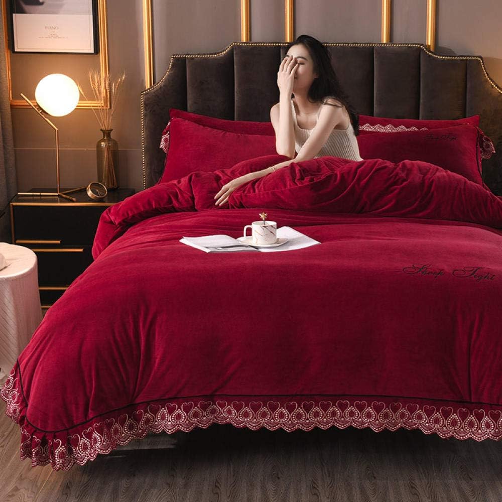 fleece duvet set blue,Winter Solid Velvet Duvet Cover Set King Size