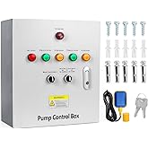 OELFFOW 2 HP Well Pump Control Box, 220V Single Phase, 2 AC Contactors | 2 Float Switch, Ultra-high Water Level Alarm, Manual/Automatic, Safe &amp; Reliable for Submersible Well Pump