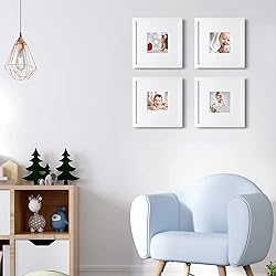 KINLINK 8x8 Picture Frames White, Photo Frames with
