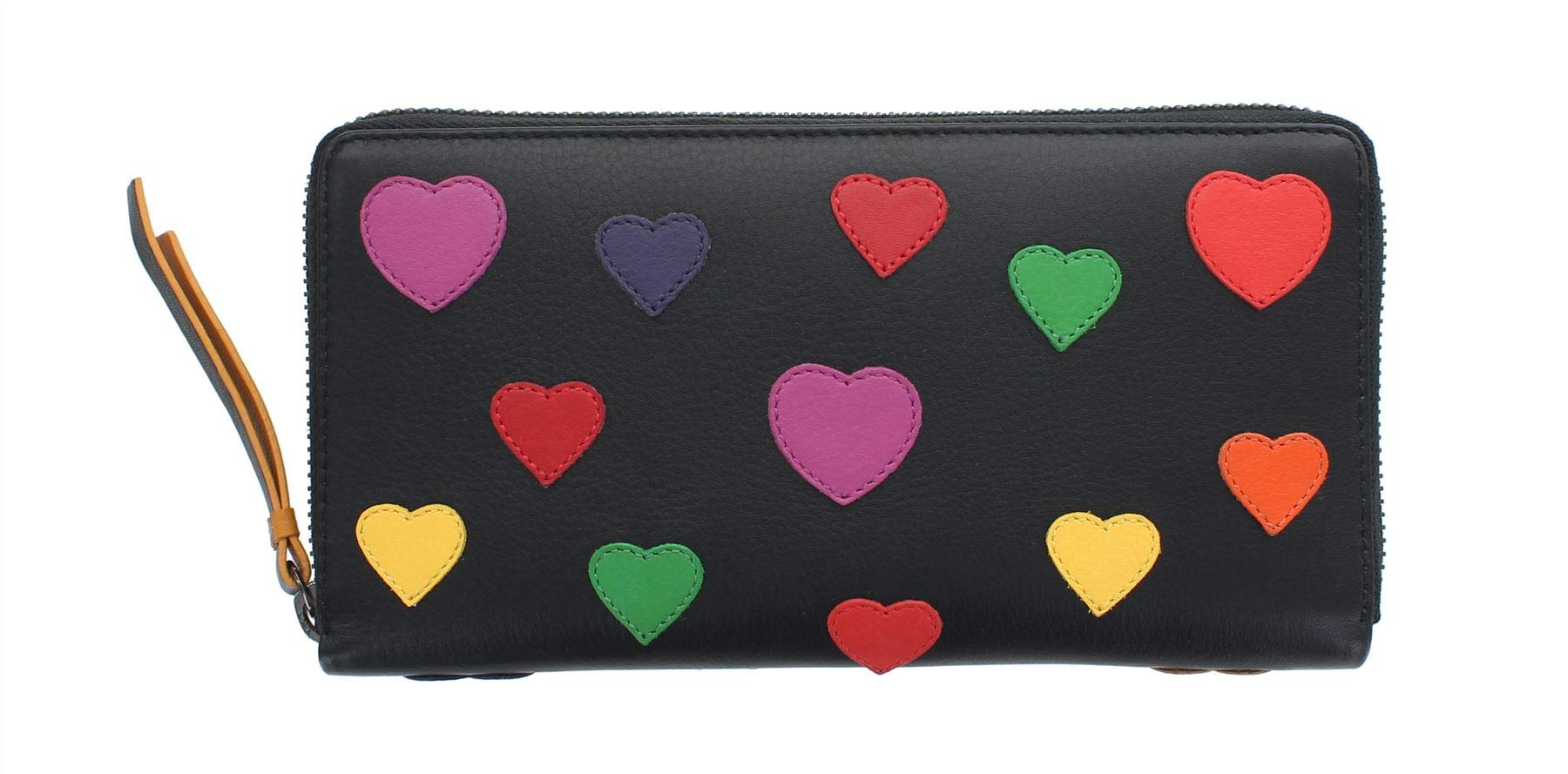 VISCONTI Love Collection Passion Leather Zip Around Purse RFID LV5 Black