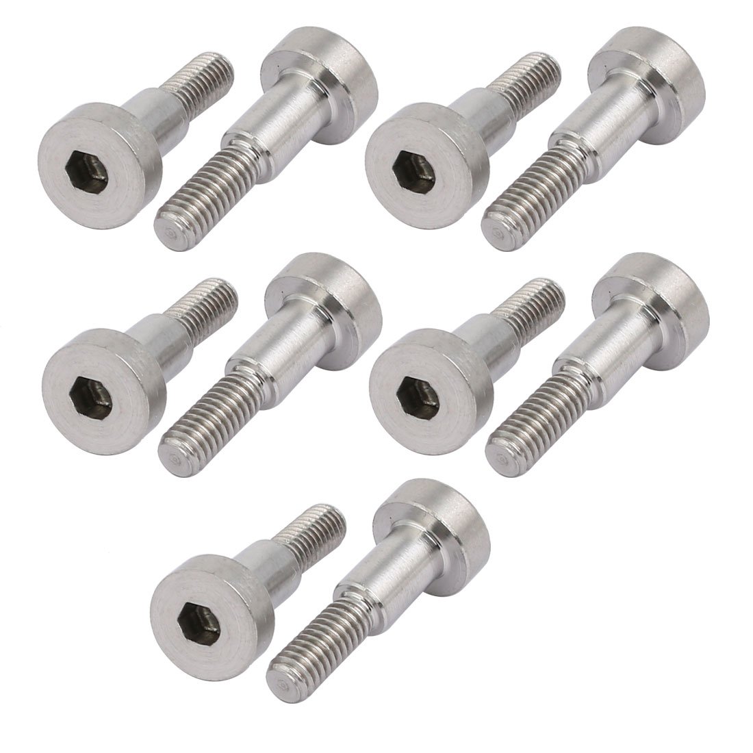 Sourcingmap 10pcs 304 Stainless Steel Hex Socket Shoulder Bolt 5mm Shoulder Dia 8mm Shoulder Length M4 Thread โ image 1