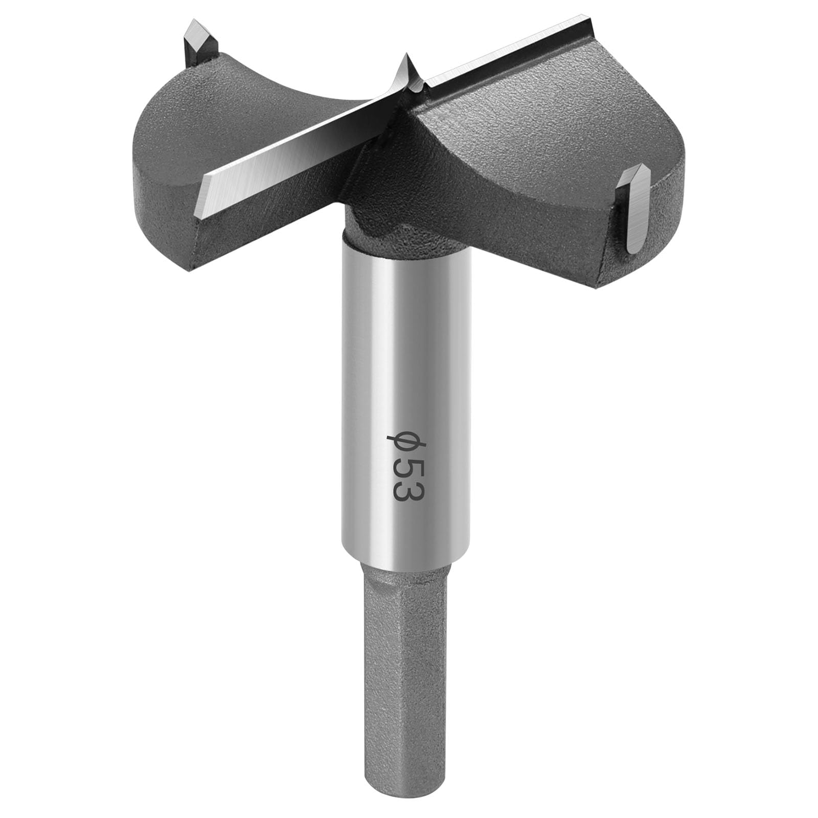 flintronic Forstner Drill, 53mm Carbide Steel Boring Hole Saw, Forstner Drill Cutter Tool for Making Clean Flat-Bottomed Holes in Wood, Furniture or Door Hinge Hole