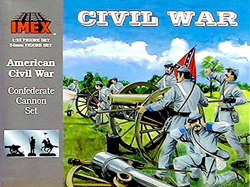 IMEX Set #780 Civil War 10 Lb Confederate Cannon and Plastic Toy Soldier Set in 1/32 scale