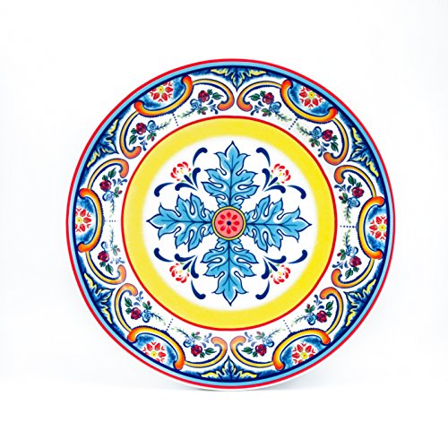 Euro-Ceramica-Zanzibar-Collection-16-Piece-Dinnerware-Set-Kitchen-and-Dining-Service-for-4-Spanish-Floral-Design-Multicolor-Blue-and-Yellow