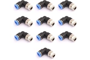 CEKER 6mm Tubing x 1/4" Npt Male Thread Elbow 90 Degree Push to Connect Fittings Air Fittings Pneumatic Quick Connect Fitting