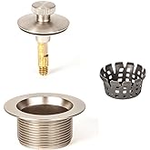 PF WaterWorks Lift Turn (Twist Close) Bathtub/Bath Tub Drain Assembly with Gasket - Coarse Thread 11.5 Threads Per Inch - Fre
