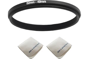 SKYZHENG 52mm Lens to 49mm Camera Lens Adapter 52mm to 49mm Step Down Ring Adapter Ring for All Brands of UV ND CPL, with Premium Lens Wiping Cloth 2 Pack (52mm-49mm)