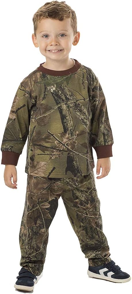 TrailCrest Infant - Toddler Cotton Camo Long Sleeve T-Shirt and Long Pants Set: Clothing