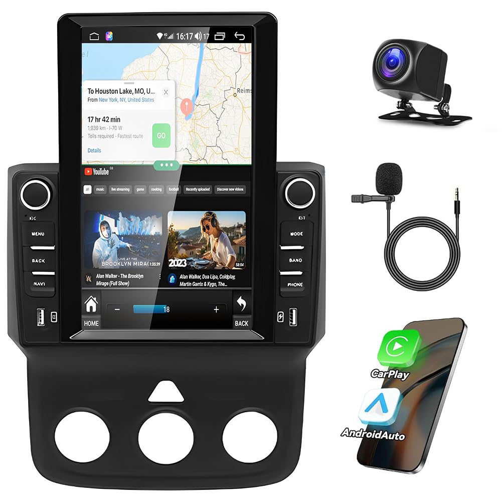 Photo 1 of ***MISSING PARTS -SELLING AS INCOMPLETE PARTS ONLY*** Double Din Car Stereo for Dodge Ram 1500 2500 3500 2013-2019 w/Wireless Carplay & Android Auto, 9.7" Touchscreen 2+32G Android 13 Car Radio GPS Navi WiFi FM SWC Backup Camera, Only fit Manual AC