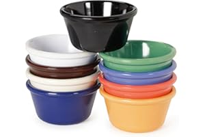 GET G.E.T. RM-400-MIX Mix Pack of 4 Mardi Gras Colors 4 oz. Ramekin, Break Resistant Dishwasher Safe Melamine Plastic, Ramekins Collection (Pack of 12)