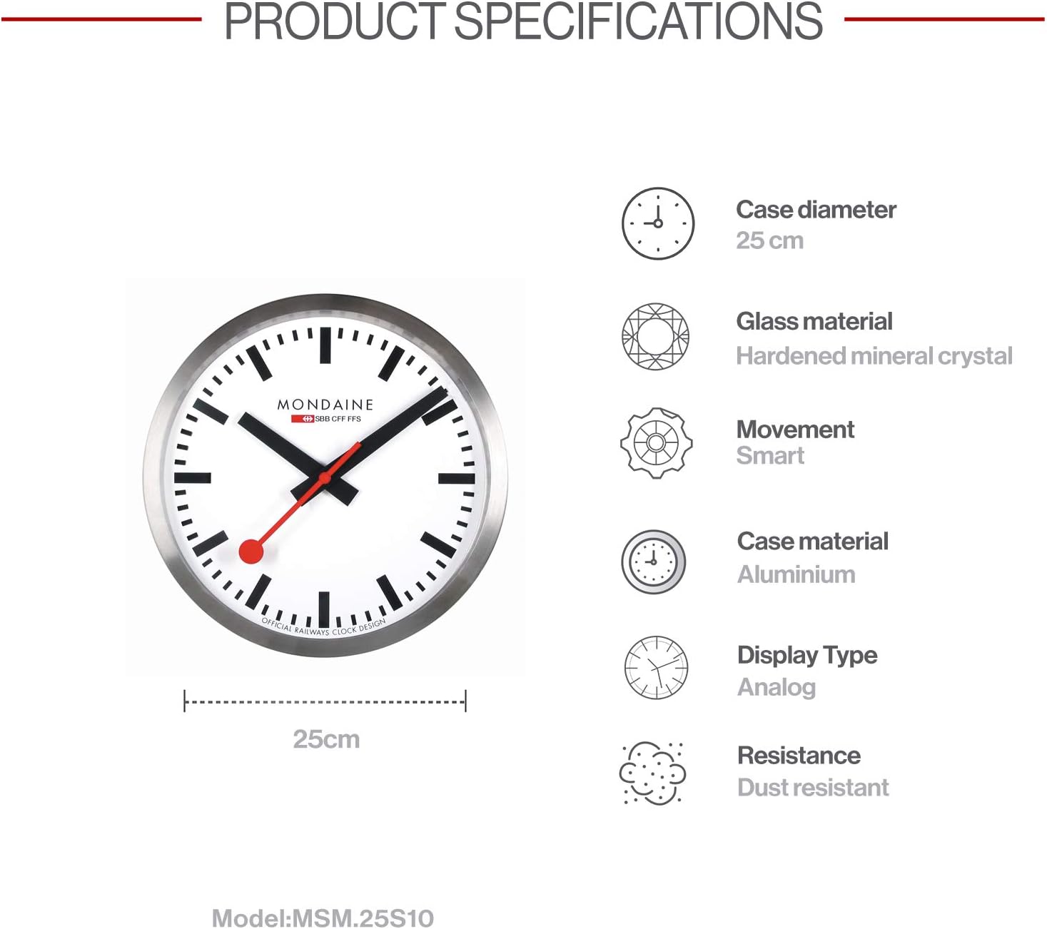 mondaine smart stop2go wall clock