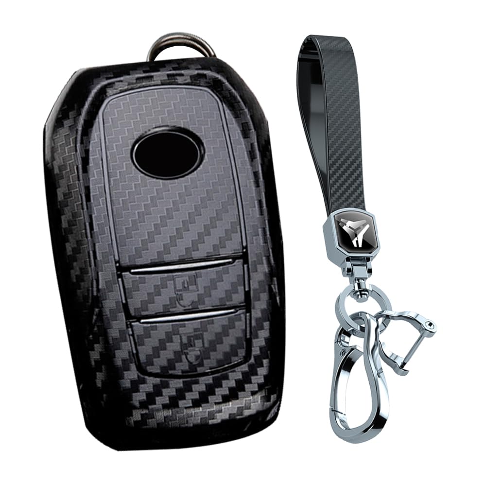 KUNIO Key Fob Cover fit for Toyota Yaris Cross Yaris Hybrid Rav4 Aygo GR Sport 2020 2021 2022 2023 ABS Key Cover key fob cover Key Chain 2 Buttons A Black