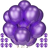 120 Pack Pearl Purple Balloons, Bright 12 inch Royal Purple Latex Party Balloons for Birthday Wedding Baby Shower Halloween.