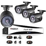 TMEZON 8-Channel 720P CCTV Security System ,1080N AHD DVR Recorder and (4)1.0MP 720P(1280TVL) Night Vision Indoor/Outdoor Weatherproof Surveillance Cameras
