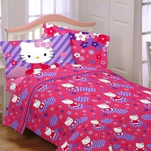 Amazon.com: Hello Kitty Raining Flowers Twin Sheet Set