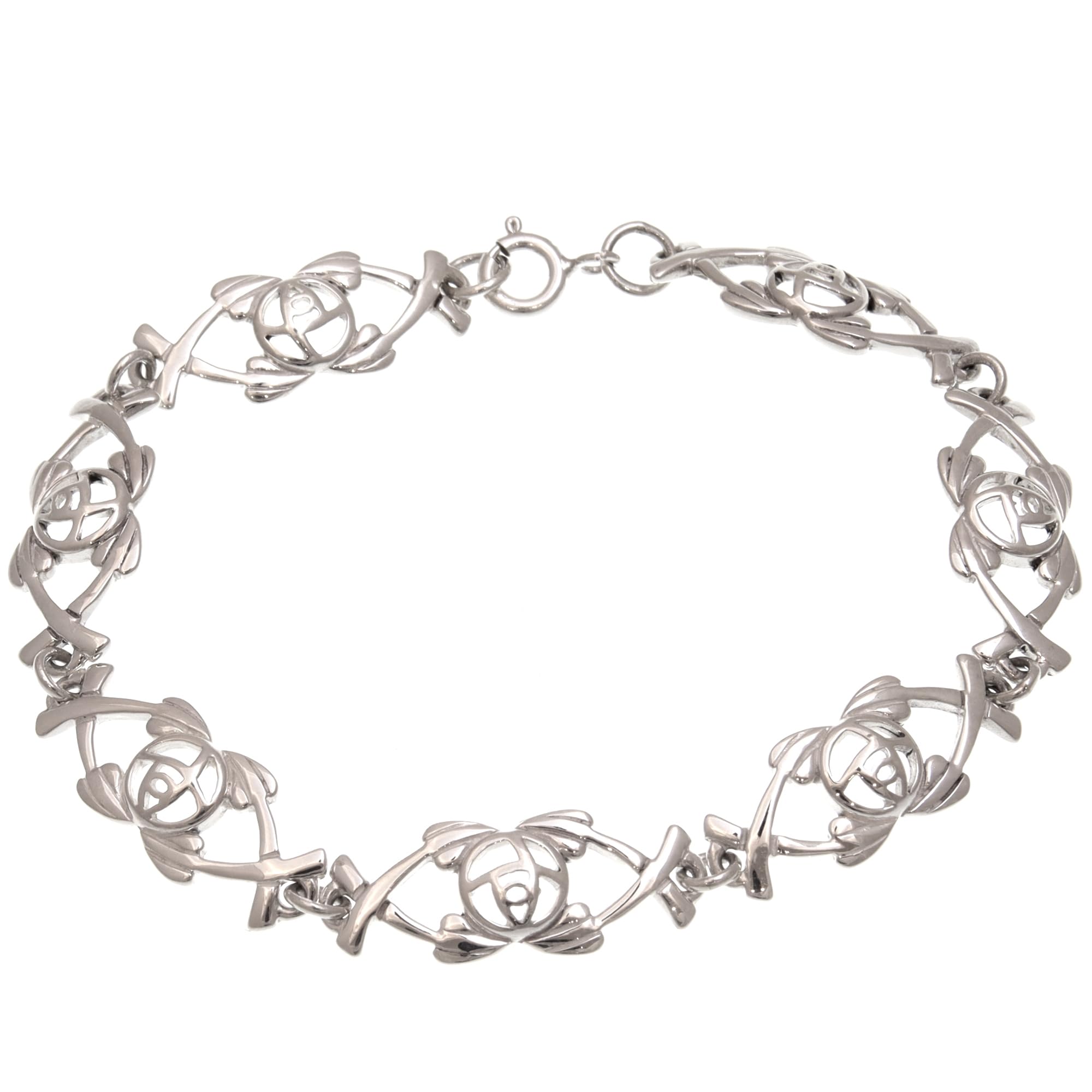 Alexander Castle 925 Sterling Silver Bracelet for Women Charles Rennie Mackintosh Jewellery with Jewellery Gift Box - 7.3 Inches