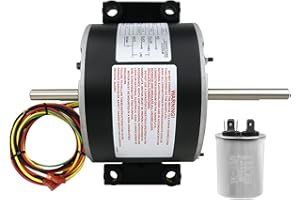 POUOH 3315332.005 Fan Motor, 3315332.005 Compatible with genteq F48AF70A61 Fan Motor, Compatible with Dometic or Duo-Therm Brisk II Roof Top Air Conditioner 1/5HP 1585RPM 3-Speed with 5/450 (uF/V) Capacitor