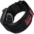 Nereides Compatible with Apple Watch Series 10 Band Series 9/8/7/6/5/4/SE/SE2, Nylon Sports Strap with Woven Design for 42mm/40mm/41mm/38mm (L, Black)